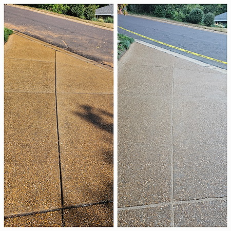 Before and after phot of concrete sealing in kirkwood mo