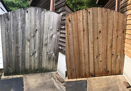 Wood fence cleaning
